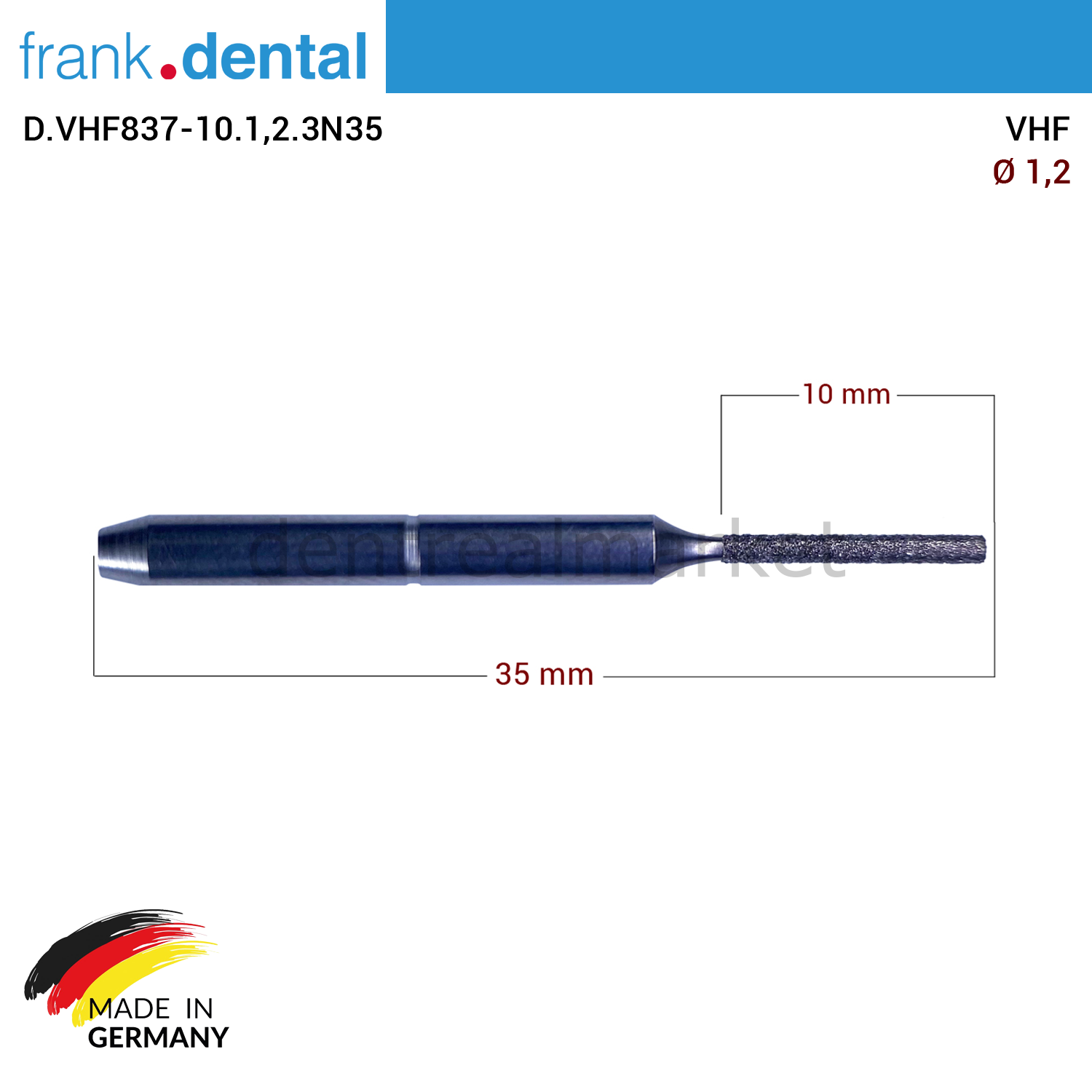 VHF Elmas Cad Cam Drill 1,20 mm