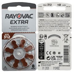 8 Adet Pil, Rayovac Extra 312 Numara İşitme Cihazı Pili (1 Paket  = 8 Adet Pil) + HEDİYE İşitme Cihazı El Pompası-Puar