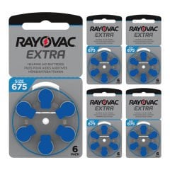 Rayovac Extra 675 Numara İşitme Cihazı Pili (5 Paket x 6 Adet = 30 Adet Pil)