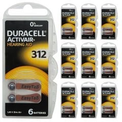 Duracell Activair 312 Numara İşitme Cihazı Pili (10 Paket x 6 Adet = 60 Adet Pil)