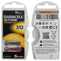 Duracell Activair 312 Numara İşitme Cihazı Pili (10 Paket x 6 Adet = 60 Adet Pil)