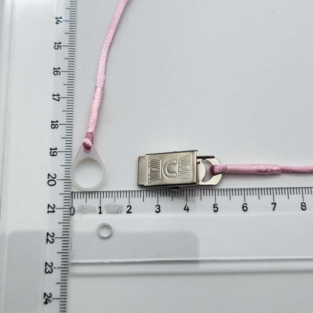 TEK Halkalı PEMBE BÜYÜK Boy İpli Tutaç, Kulaklık tutamacı, İşitme Cihazı İpli Tutacağı, YesMed -