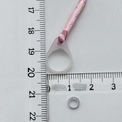 TEK Halkalı PEMBE BÜYÜK Boy İpli Tutaç, Kulaklık tutamacı, İşitme Cihazı İpli Tutacağı, YesMed -