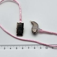 TEK Halkalı PEMBE ORTA Boy İpli Tutaç, Kulaklık tutamacı, İşitme Cihazı İpli Tutacağı, YesMed -