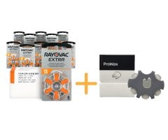 Rayovac Extra 13 Numara İşitme Cihazı Pili (10 Paket x 6 Adet = 60 Adet Pil) + HEDİYE Prowax Filtre, YesMed