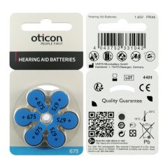 Oticon 675 Numara İşitme Cihazı Pili (10 Paket x 6 Adet= 60 Adet Pil) + HEDİYE İşitme Cihazı Pil Ölçer, YesMed
