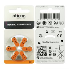 Oticon 13 Numara İşitme Cihazı Pili (10 Paket x 6 Adet= 60 Adet Pil) + HEDİYE İşitme Cihazı Pil Ölçer, YesMed