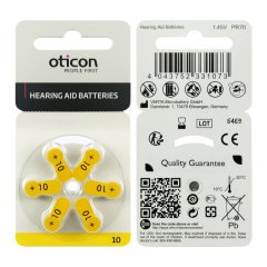 Oticon 10 Numara İşitme Cihazı Pili (10 Paket x 6 Adet= 60 Adet Pil) + HEDİYE İşitme Cihazı Pil Ölçer, YesMed