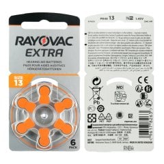 Rayovac Extra 13 Numara İşitme Cihazı Pili (10 Paket x 6 Adet = 60 Adet Pil) + HEDİYE İşitme Cihazı Pil Ölçer, YesMed