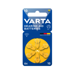 Varta 10 Numara İşitme Cihazı Pili, Kulaklık Pili, Duyma Pili, Kulak Pili, Kulak Cihazı Pili (1 Paket = 6 Adet Pil)