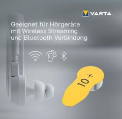 Varta 10 Numara İşitme Cihazı Pili, Kulaklık Pili, Duyma Pili, Kulak Pili, Kulak Cihazı Pili (1 Paket = 6 Adet Pil)