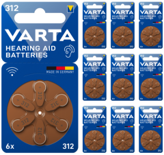Varta 312 Numara İşitme Cihazı Pili, Kulaklık Pili, Duyma Pili, Kulak Pili, Kulak Cihazı Pili (10 Paket x 6 Adet = 60 Adet Pil)