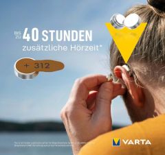 Varta 312 Numara İşitme Cihazı Pili, Kulaklık Pili, Duyma Pili, Kulak Pili, Kulak Cihazı Pili (10 Paket x 6 Adet = 60 Adet Pil)