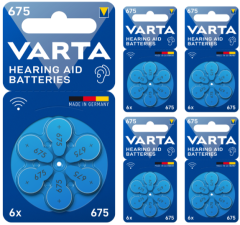 Varta 675 Numara İşitme Cihazı Pili, Kulaklık Pili, Duyma Pili, Kulak Pili, Kulak Cihazı Pili (5 Paket x 6 Adet = 30 Adet Pil)