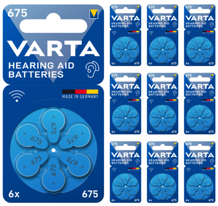 Varta 675 Numara İşitme Cihazı Pili, Kulaklık Pili, Duyma Pili, Kulak Pili, Kulak Cihazı Pili (10 Paket x 6 Adet = 60 Adet Pil)