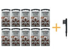 Rayovac Extra 312 Numara İşitme Cihazı Pili (10 Paket x 6 Adet = 60 Adet Pil) + HEDİYE Mıknatıslı İşitme Cihazı Temizleme Fırçası, YesMed