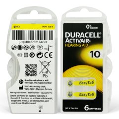 Duracell Activair 10 Numara İşitme Cihazı Pili (5 Paket x 6 Adet = 30 Adet Pil) + HEDİYE Mıknatıslı İşitme Cihazı Temizleme Fırçası, YesMed