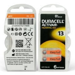 Duracell Activair 13 Numara İşitme Cihazı Pili (10 Paket x 6 Adet = 60 Adet Pil) + HEDİYE Mıknatıslı İşitme Cihazı Temizleme Fırçası, YesMed