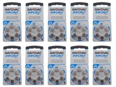 Koklear İmplant İşitme Cihazı Pili, Rayovac 675 CP IMPLANT PRO+ (10 Paket x 6 Adet = 60 Adet Pil)