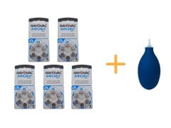 Koklear İmplant İşitme Cihazı Pili, Rayovac 675CP IMPLANT PRO+ (5 Paket x 6 Adet = 30 Adet Pil) + HEDİYE İşitme Cihazı El Pompası (Puar), YesMed