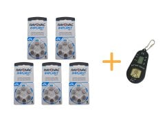 Koklear İmplant İşitme Cihazı Pili, Rayovac 675CP IMPLANT PRO+ (5 Paket x 6 Adet = 30 Adet Pil) + HEDİYE İşitme Cihazı Pil Ölçer, YesMed