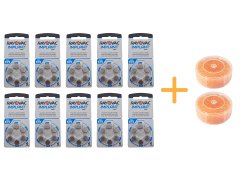 Koklear İmplant İşitme Cihazı Pili, Rayovac 675CP IMPLANT PRO+ (10 Paket x 6 Adet = 60 Adet Pil) + HEDİYE İşitme Cihazı Nem Alıcı Tablet, YesMed