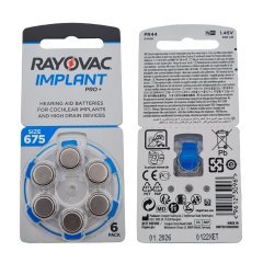 Koklear İmplant İşitme Cihazı Pili, Rayovac 675CP IMPLANT PRO+ (5 Paket x 6 Adet = 30 Adet Pil) + HEDİYE İşitme Cihazı Nem Alıcı Tablet, YesMed