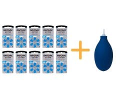 Rayovac Extra 675 Numara İşitme Cihazı Pili (10 Paket x 6 Adet = 60 Adet Pil) + HEDİYE İşitme Cihazı El Pompası (Puar), YesMed