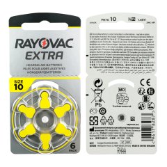 Rayovac Extra 10 Numara İşitme Cihazı Pili (10 Paket x 6 Adet = 60 Adet Pil) + HEDİYE İşitme Cihazı Nem Alıcı Tablet, YesMed