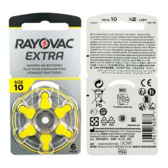Rayovac Extra 10 Numara işitme Cihazı Pili (10 Paket x 6 = 60 Adet) + HEDİYE Oticon İşitme Cihazı Uyumlu Filtre, YesMed