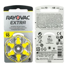 Rayovac Extra 10 Numara İşitme Cihazı Pili (10 Paket x 6 = 60 Adet) + HEDİYE Prowax miniFit Filtre, YesMed