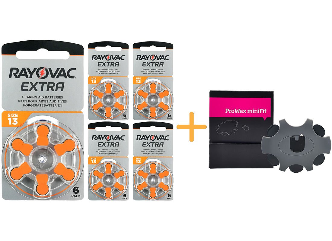 Rayovac Extra 13 Numara İşitme Cihazı Pili (5 Paket x 6 = 30 Adet) + HEDİYE Prowax miniFit Filtre, YesMed
