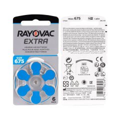 Rayovac Extra 675 Numara İşitme Cihazı Pili (5 Paket x 6 = 30 Adet) + HEDİYE Prowax miniFit Filtre, YesMed
