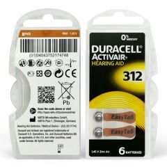 Duracell Activair 312 Numara İşitme Cihazı Pili (10 Paket x 6 Adet = 60 Adet Pil) + HEDİYE İşitme Cihazı Filtresi