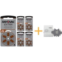 Rayovac Extra 312 Numara İşitme Cihazı Pili (5 Paket x 6 Adet = 30 Adet Pil) + Hediye ProWax İşitme Cihazı Filtresi