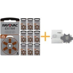 Rayovac Extra 312 Numara İşitme Cihazı Pili (10 Paket x 6 Adet = 60 Adet Pil) + Hediye ProWax İşitme Cihazı Filtresi