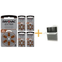 Rayovac Extra 312 Numara işitme Cihazı Pili (5 Paket x 6 = 30 Adet) + HEDİYE İşitme Cihazı Uyumlu Çubuk Filtre