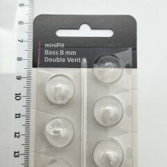 Oticon miniFit Bass 8 mm Double Vent Dome, İşitme Cihazı 2 Delikli Dom/Kubbe (1 Paket=10 Adet)