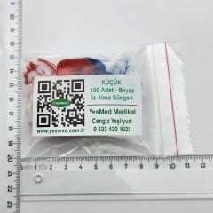 BEYAZ Renk, KÜÇÜK Boy İz Alma Süngeri, Kalıp Alma Süngeri, Kalıp Pamuğu, (1 Paket = 100 Adet), YesMed -