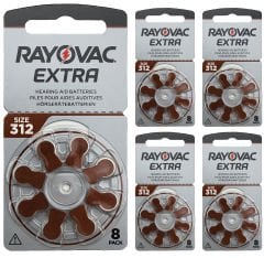 40 Adet Pil, Rayovac Extra 312 Numara İşitme Cihazı Pili, Kulaklık Pili, Duyma Pili, Kulak Pili, Kulak Cihazı Pili (5 Paket x 8 Adet = 40 Adet Pil)