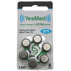 YesMed Extra Power 675 Numara İşitme Cihazı Pili (10 Paket x 6 Adet = 60 Adet Pil ) + HEDİYE YesMed miniFit ProWax Filtre