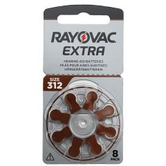 8 Adet Pil, Rayovac Extra 312 Numara İşitme Cihazı Pili (1 Paket = 8 Adet Pil) + HEDİYE YesMed WaxStop Filtre