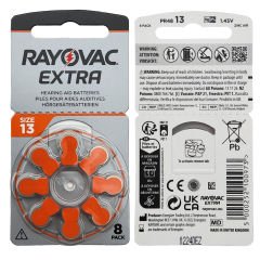 8 Adet Pil, Rayovac Extra 13 Numara İşitme Cihazı Pili (1 Paket = 8 Adet Pil) + HEDİYE YesMed ProWax Filtre