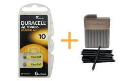 Duracell Actiavir 10 Numara İşitme Cihazı Pili (1 Paket = 6 Adet Pil) + HEDİYE YesMed WaxStop Filtre