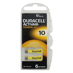 Duracell Activair 10 Numara İşitme Cihazı Pili (1 Paket = 6 Adet Pil) + HEDİYE YesMed ProWax Filtre