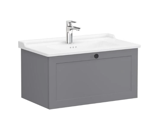 Vitra 68808 Root Classic Çekmeceli Lavabo Dolabı Mat Gri 80cm