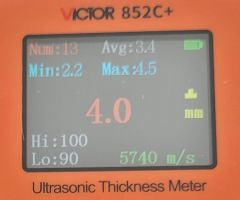 Victor 852C+ Ultrasonik Malzeme Kalınlık Ölçüm Cihazı - Kablolu Problu