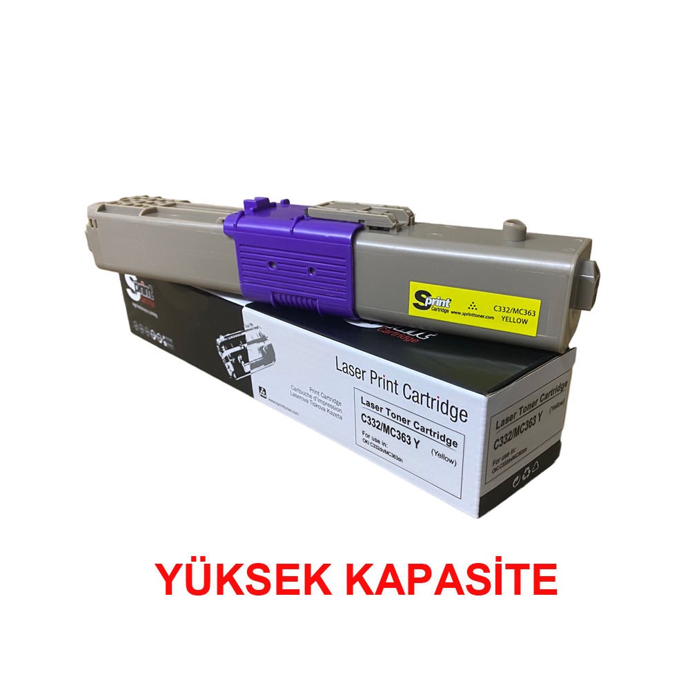 Sprint Oki C332dn, MC363dn Sarı Laser Toner Kartuş (46508733)