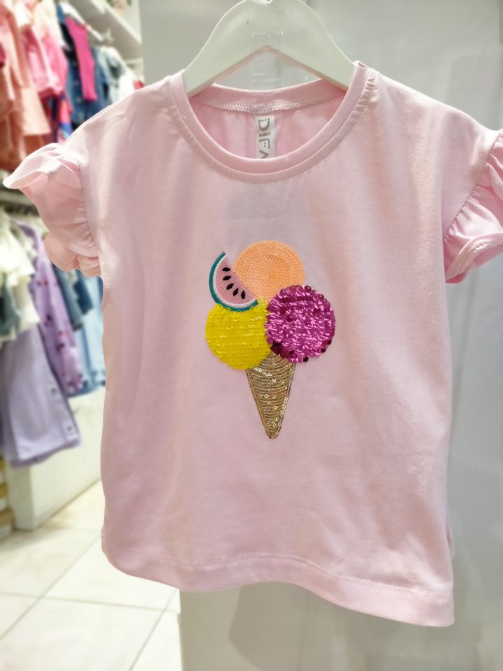 Dondurma Desenli T-shirt