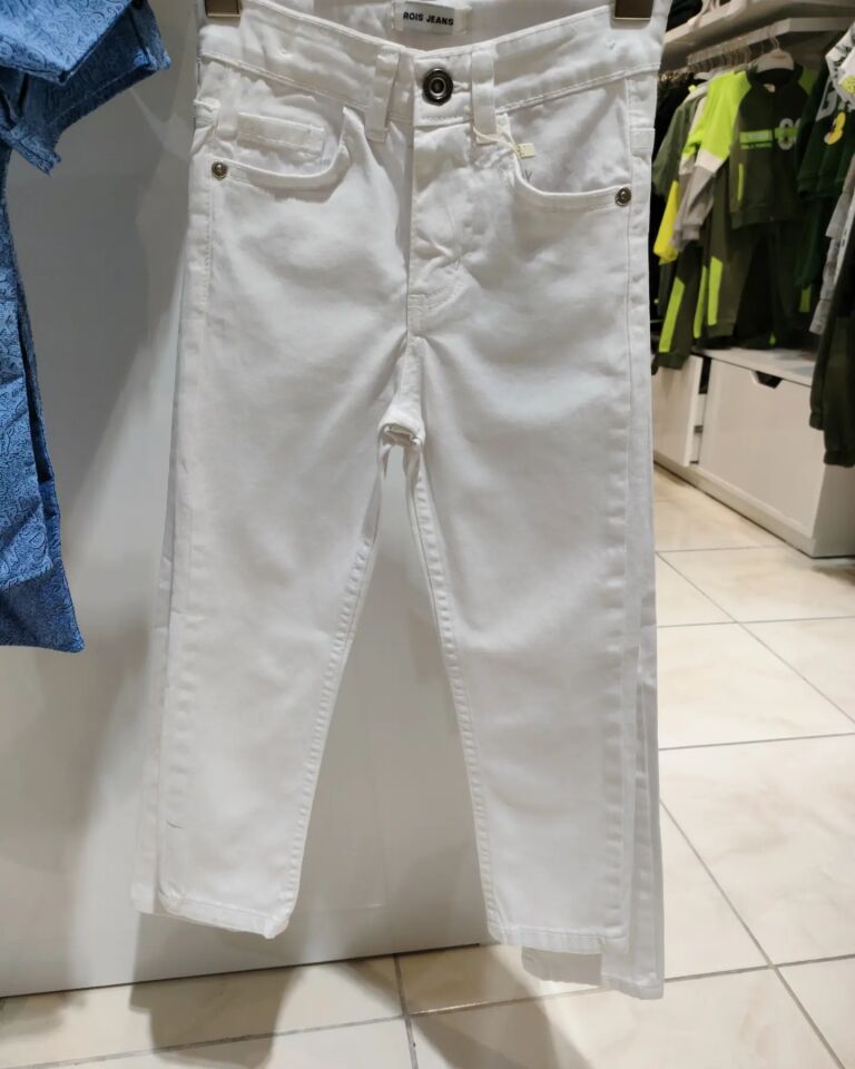 Erkek Çocuk Beyaz Kot Pantolon